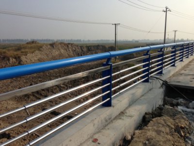 橋梁201不銹鋼復(fù)合管護欄 1050*50mm 藍色